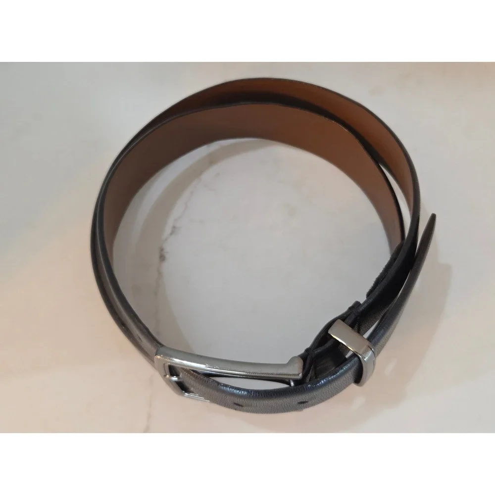 J. Campbell Belt Mens 34 Black Genuine Italian Leather Dress Made in Italy